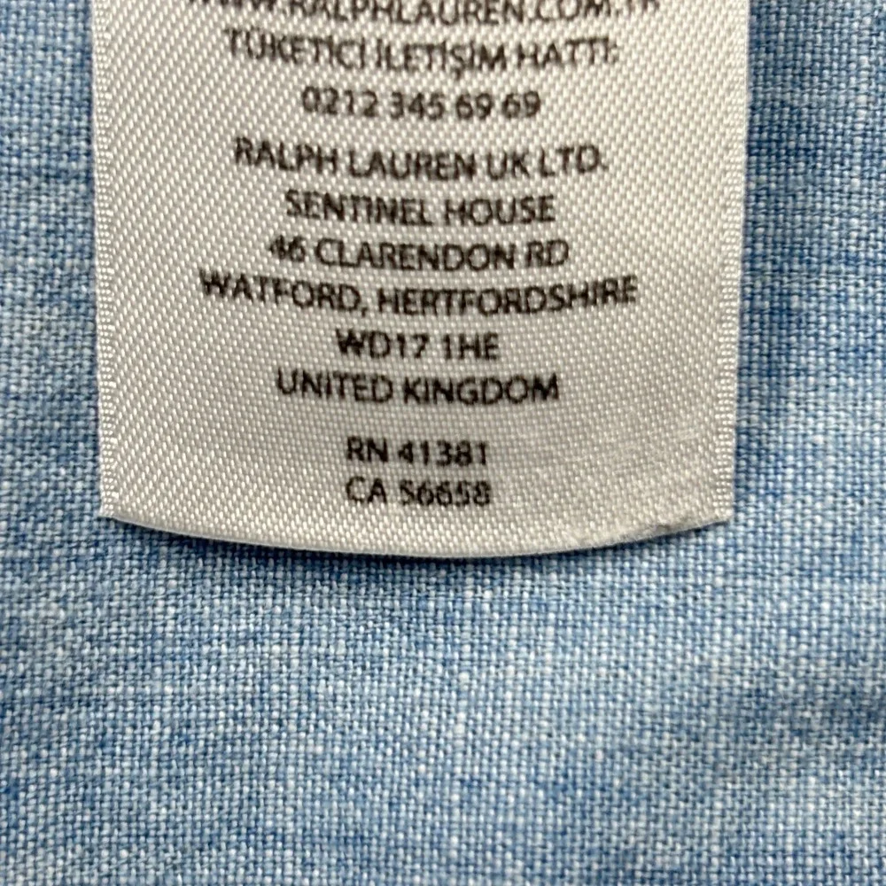 Polo Ralph Lauren Shirt Mens 2XB Blue Chambray Button Down Long Sleeve
